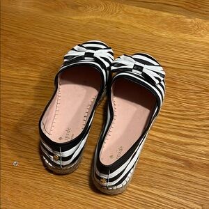 Kate Spade Black and White Striped Flats